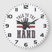 ハンドユーモア動揺してに向かって話す ラージ壁時計 (正面)