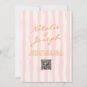 ハンドライティングのピンストライプがおしゃれなQRコードのウェディング 招待状 (裏面)