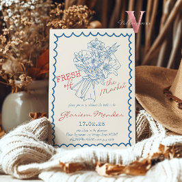 ハンドラウンフレッシュオフザマーケットブライダルシャワー招待状 招待状