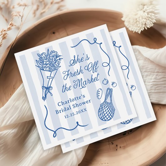 ハンドラウン・オフ・ザ・マーケットブライダルシャワー スタンダードカクテルナプキン