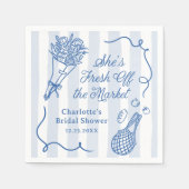 ハンドラウン・オフ・ザ・マーケットブライダルシャワー スタンダードカクテルナプキン (正面)