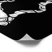 ハンドラブサイン骨ハート形状 ポスター (角)