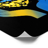 ハンドラブハートバタフライウクライナフラッグスタンドウィット ポスター (角)