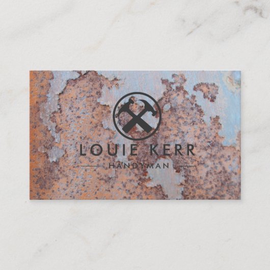 ハンドリマンヴィンテージラスティメタル 名刺 (正面)