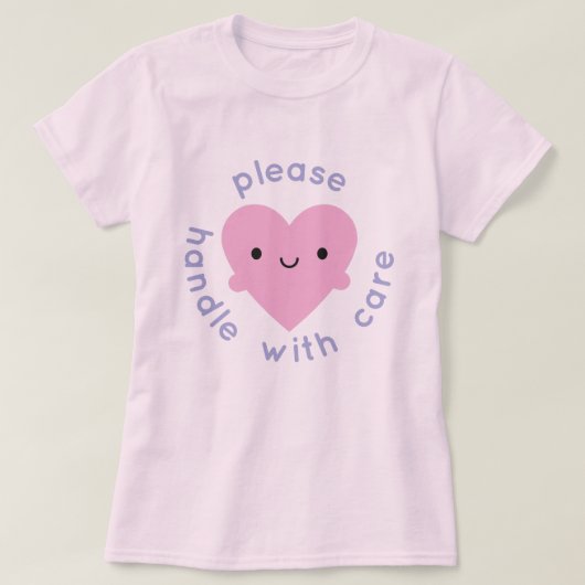 ハンドルと気にかわいいハート Tシャツ (デザイン正面)