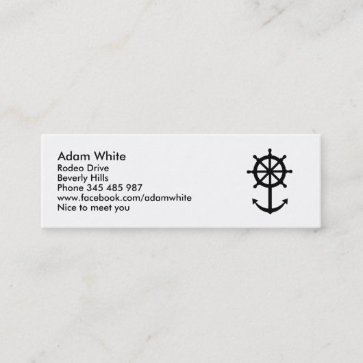 ハンドルのいかり スキニー名刺 (正面)