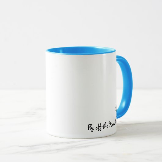 ハンドルのマグを離れたかわいくおもしろいなはえ マグカップ (正面右)