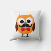 ハンドルバーの髭の口ひげを持つレトロのフクロウ クッション (裏面)