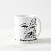 ハンドルバーひげとベル。名前の追加おもしろい コーヒーマグカップ (正面右)