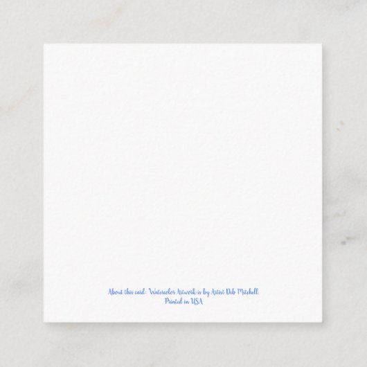 ハンドルーズ絵を描ウォーターカラーアジサイフローラ エンクロージャーカード (裏面)