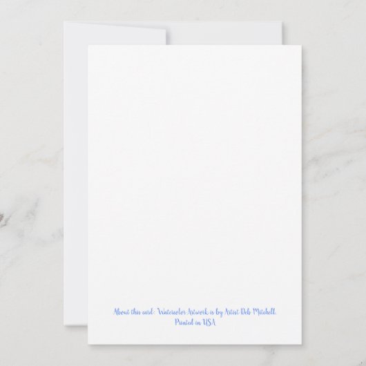 ハンドルーズ絵を描ウォーターカラーアジサイフローラ サンキューカード (裏面)