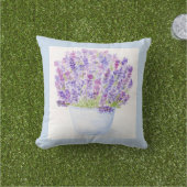 ハンドルーズ絵を描ウォーターカラーラベンダーフローラスロー アウトドアクッション (芝生)