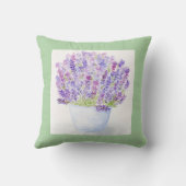 ハンドルーズ絵を描ウォーターカラーラベンダーフローラスロー アウトドアクッション (裏面)