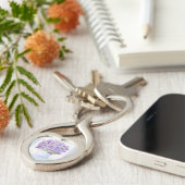 ハンドルーズ絵を描ウォーターカラーラベンダーフローラ キーホルダー (側面)