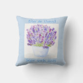 ハンドルーズ絵を描ウォーターカラーラベンダーフローラ クッション (裏面)