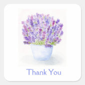 ハンドルーズ絵を描ウォーターカラーラベンダーフローラ スクエアシール (正面)