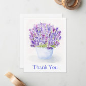 ハンドルーズ絵を描ウォーターカラーラベンダーフローラ ノートカード (正面/裏面インサイチュ)