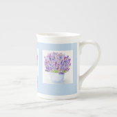 ハンドルーズ絵を描ウォーターカラーラベンダーフローラ ボーンチャイナマグカップ (右)