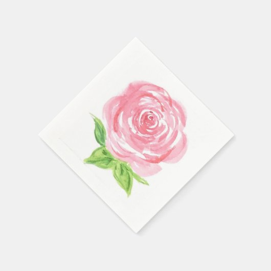 ハンドルーズ絵を描ウォーター色のバラフローラ スタンダードカクテルナプキン (角)