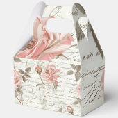 ハンドル付きギフトボックス – Pink Rosesデザイン フェイバーボックス (正面)