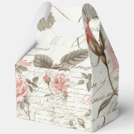 ハンドル付きギフトボックス – Pink Rosesデザイン フェイバーボックス