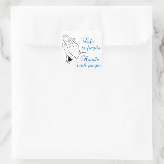 ハンドル付き祈りの言葉 スクエアシール (バッグ)