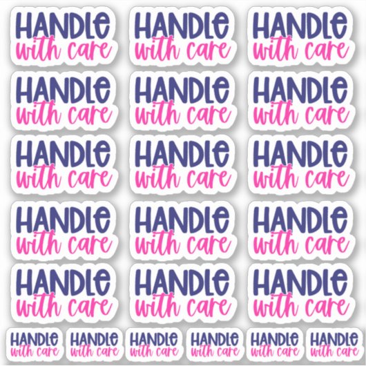 ハンドル付気にき – ビニール製シール シール (正面)