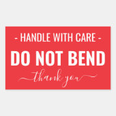 ハンドル付気にき – 曲げなし 長方形シール (正面)