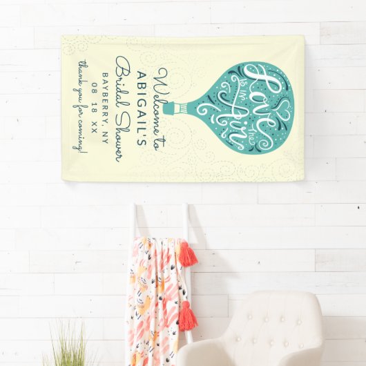 ハンドレタティール（緑がかった色）バルーンブライダルシャワーへようこそ 横断幕 (インサイチュ)