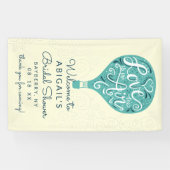 ハンドレタティール(緑がかった色)バルーンブライダルシャワーへようこそ 横断幕 (横)