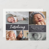 ハンドレタリングで描く ベイビー フォト スタッツ 案内状 (正面/裏面)