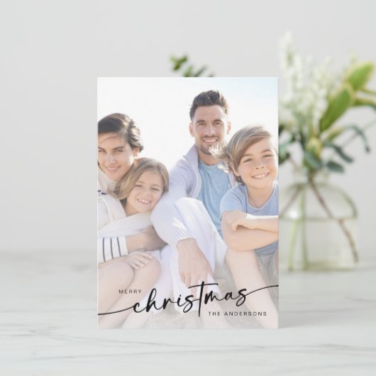 ハンドレタリングのクリスマス写真 シーズンカード (スタンド正面)