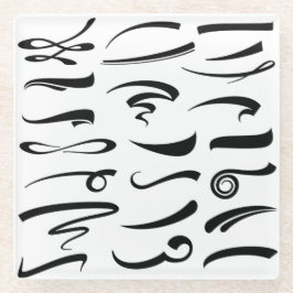 ハンドレタリングアンダーラインコースター ガラスコースター