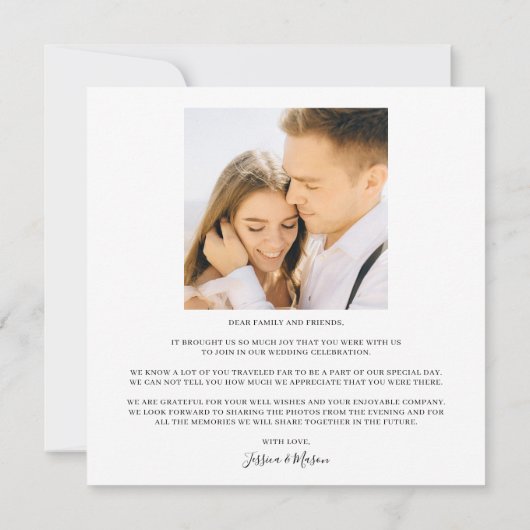 ハンドレタリングフォトス結婚クエアのサンキューカード (裏面)