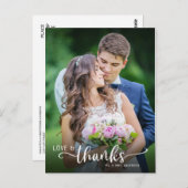 ハンドレタリングラヴ&感謝してい結婚ィーズありがとう ポストカード (正面/裏面)