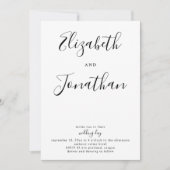 ハンドレタリング書道シンプルミニマリストシック 招待状 (正面)