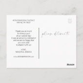 ハンドレタリング結婚写真のお礼のはがき ポストカード (裏面)