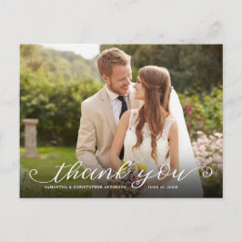 ハンドレタリング2枚結婚写真ありがとう ポストカード