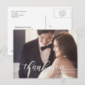ハンドレタリング スクリプト ウェディング サンクスユー 案内ポストカード (正面/裏面)