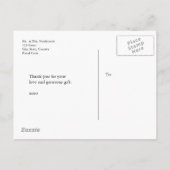 ハンドレタリング スクリプト ウェディング サンクスユー 案内ポストカード (裏面)