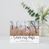 ハンドレタリング | 結婚の日救付はがき 案内ポストカード (スタンド正面)