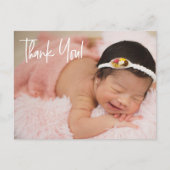 ハンドレタリン赤ちゃん女の子のシャワ感謝していー写真あなた ポストカード (正面)
