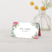 ハンドレターウェルカムポインセチア結婚クリスマス プレイスカード (裏面)