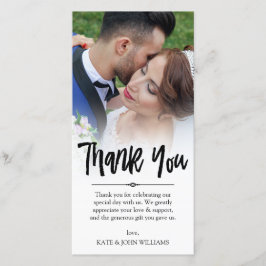 ハンドレターオーバーレイありがとう結婚の写真 サンキューカード