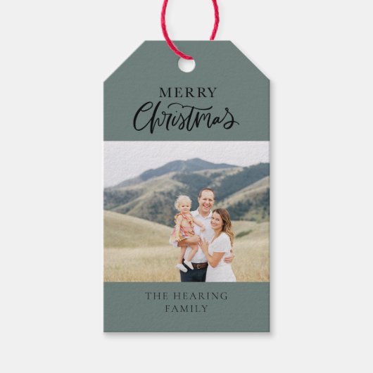 ハンドレタークリスマスフォトギフトラベル ギフトタグ (正面)