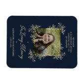 ハンドレターシックな華やかな海軍結婚の記念碑 マグネット (横)