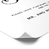 ハンドレターシック結婚のゲストブックサイン ポスター (角)