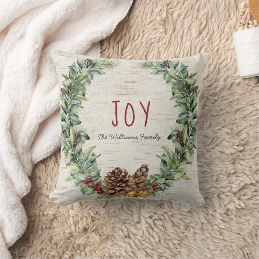 ハンドレタージョイファミリーナチュラルホリデーリース クッション (ブランケット)