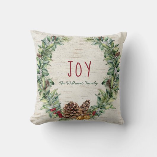 ハンドレタージョイファミリーナチュラルホリデーリース クッション (正面)