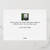 ハンドレタージョイ平和ラブフォトコラージュ金ゴールド 箔招待状 (裏面)